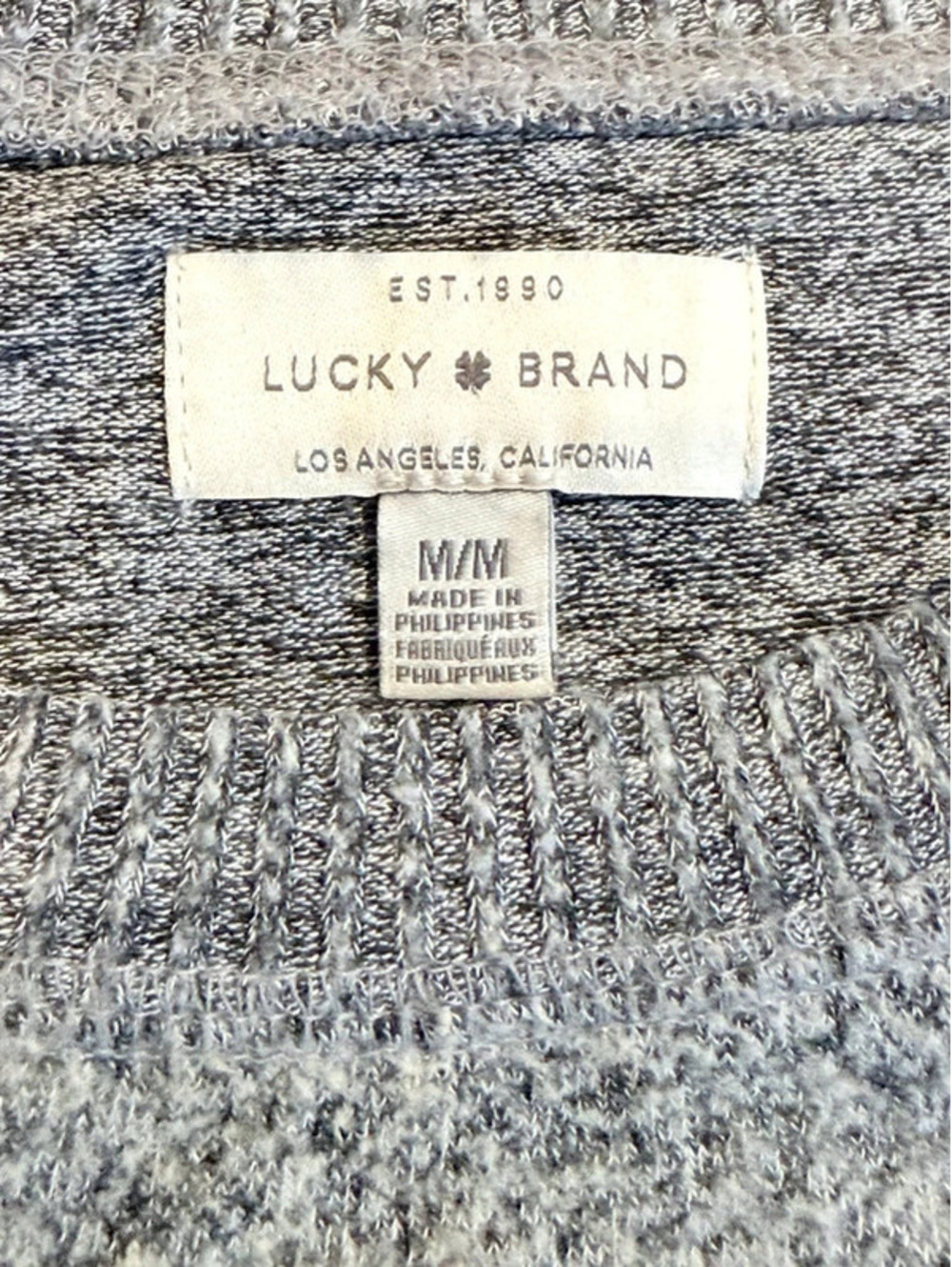 Lucky Brand Men’s Gray Marled Crewneck Sweater Size Medium H8